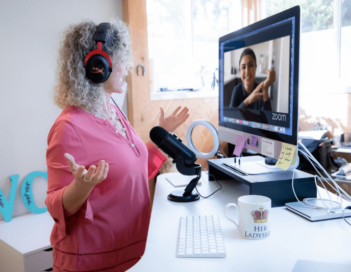 Vivian on a one-on-one video call